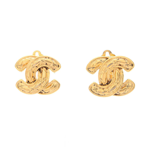 Chanel Coco Mark Matelasse Clip Earrings