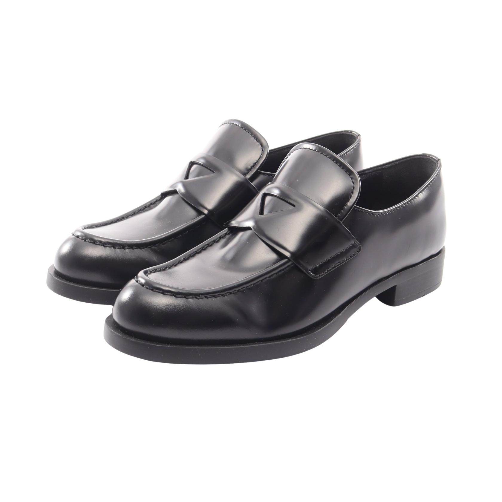 Prada Triangle Leather Loafers