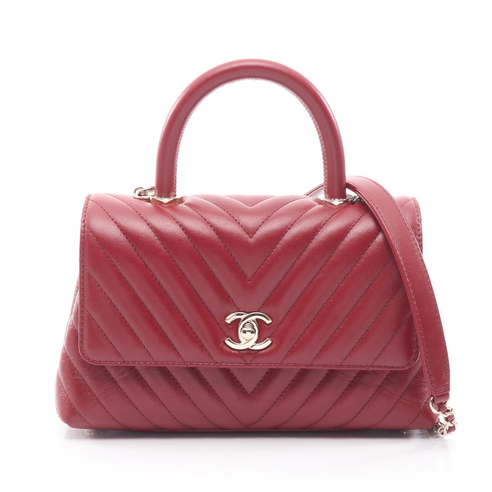 CHANEL Coco Handle Leather Handbag