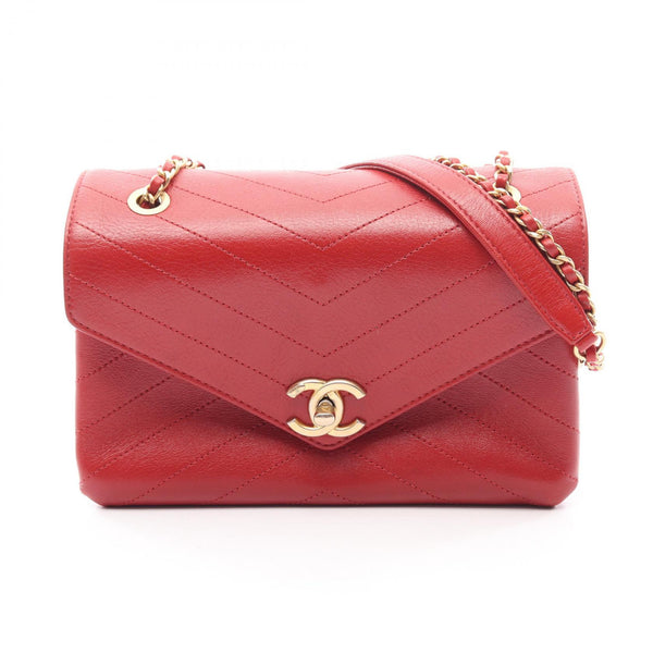 Chanel Chevron V Stitch Leather Shoulder Bag