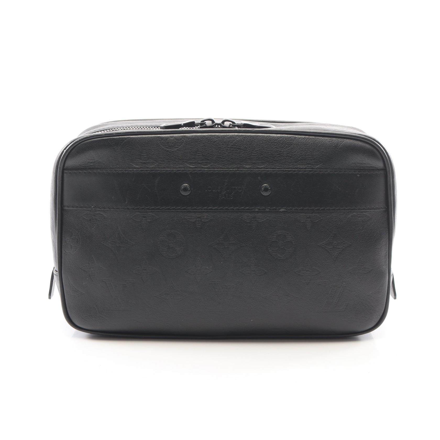 Louis Vuitton Trousse Toilette GM Monogram Shadow Leather Clutch Bag