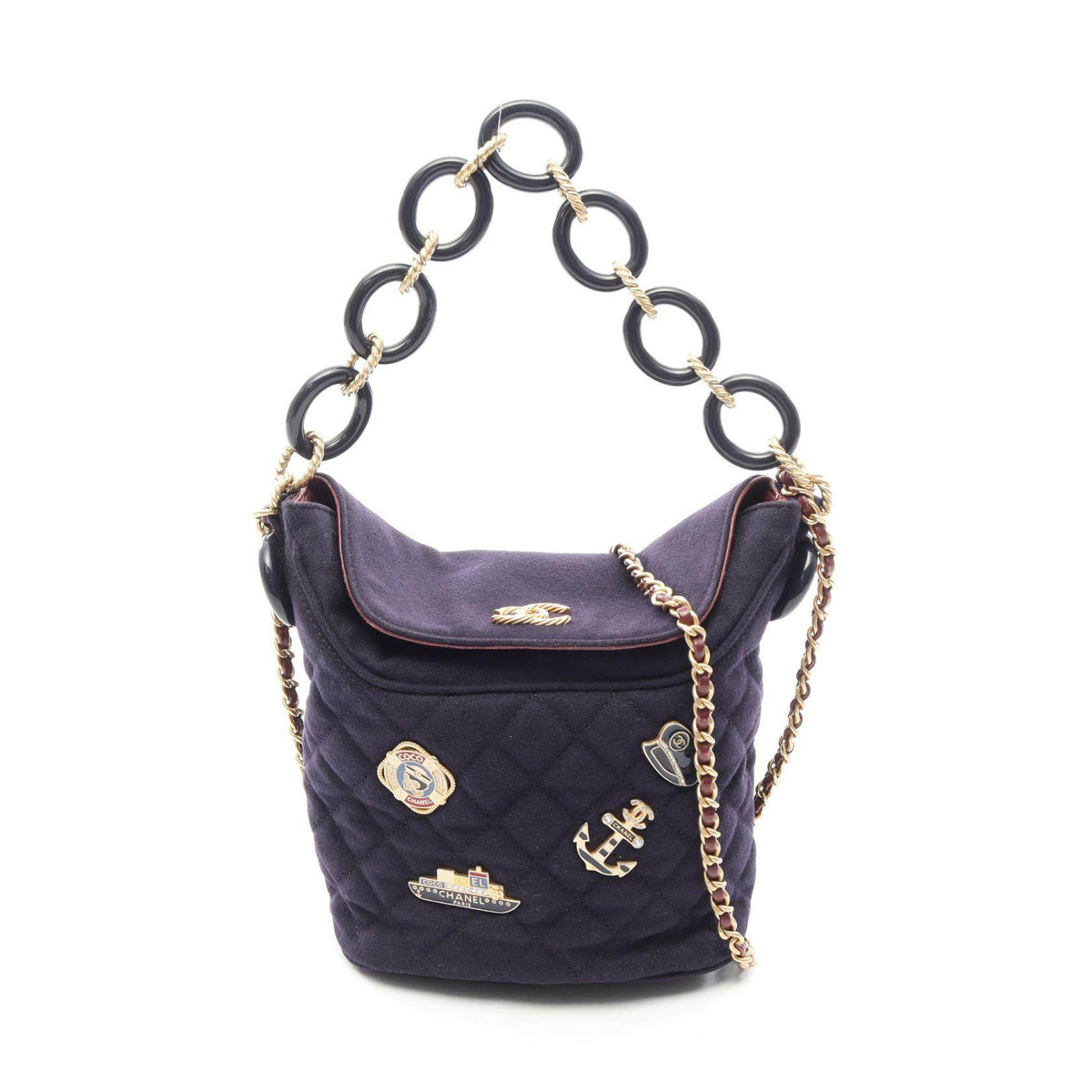 Chanel Paris Hamburg Wool Leather 2way Shoulder Bag