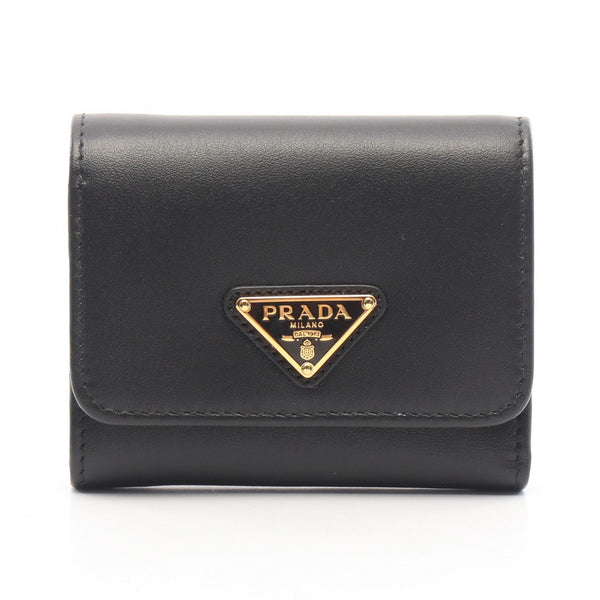 Prada City Calf Tab Leather Wallet