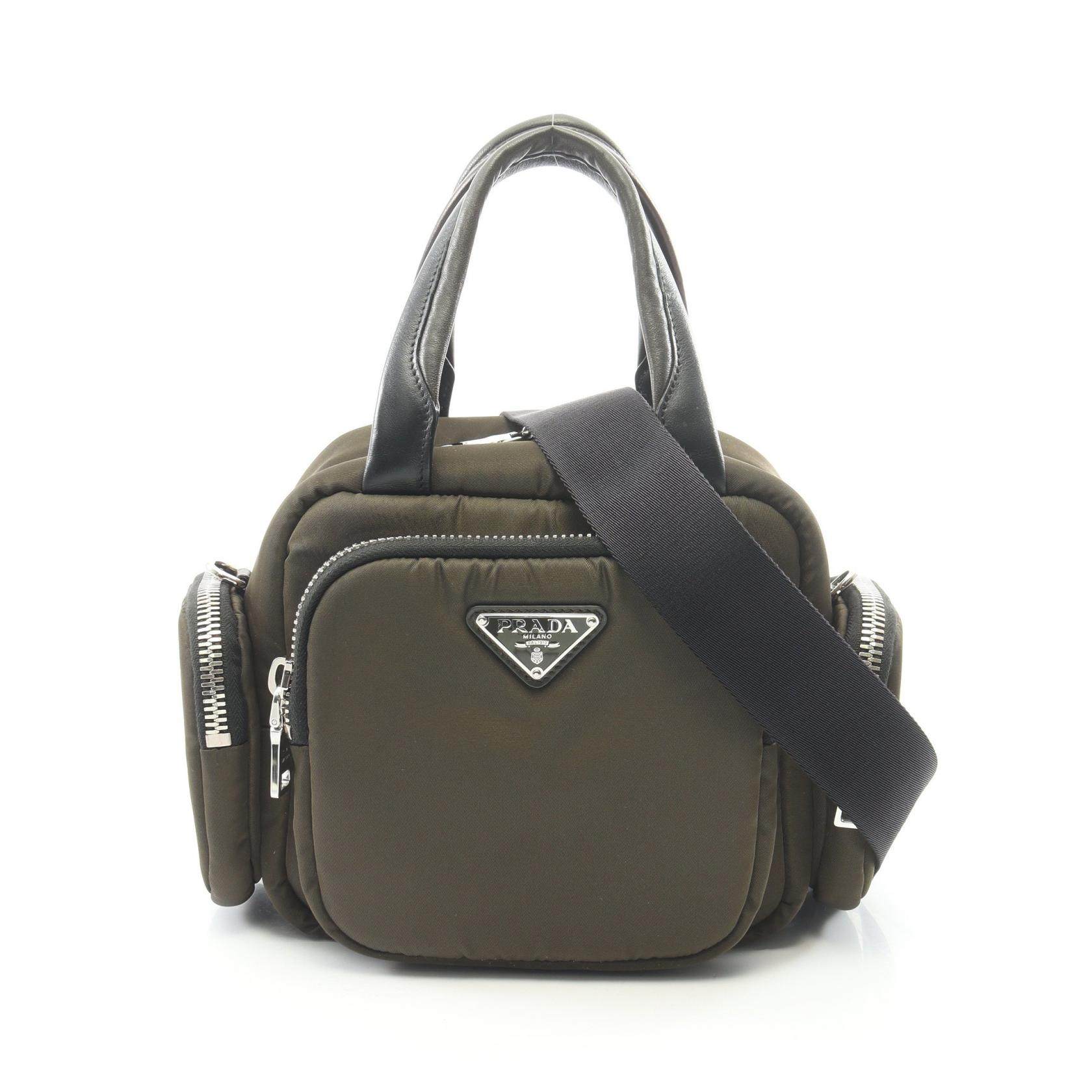 Prada TESSUTO POCKET nylon leather 2way handbag