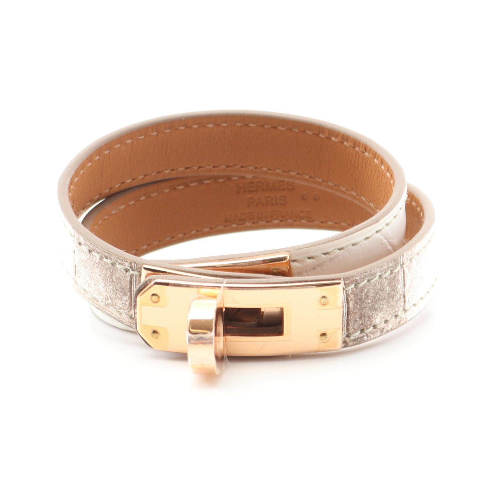 Hermes Kelly Double Tour Crocodile Bracelet