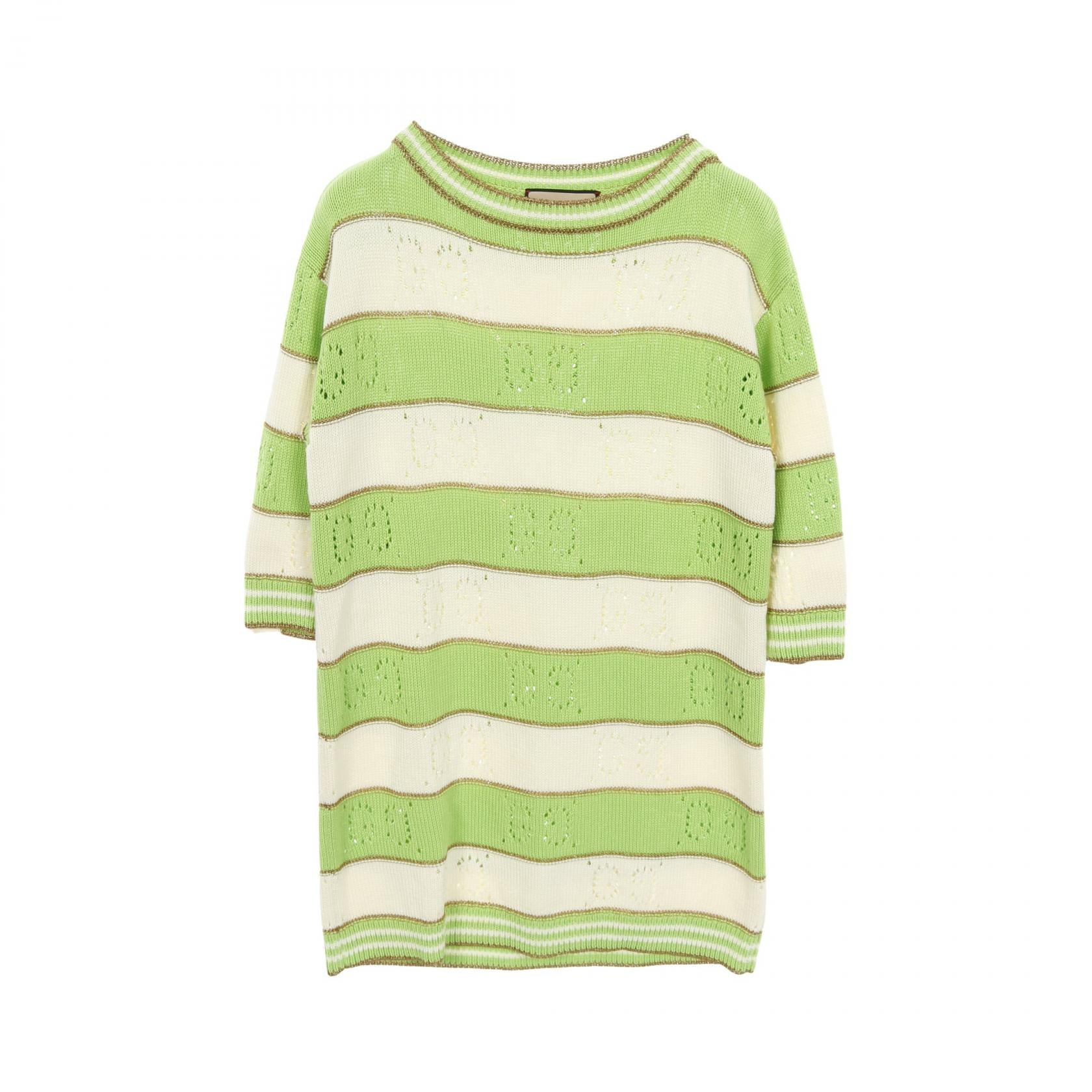 Gucci GG Stripe Cotton Knit Top