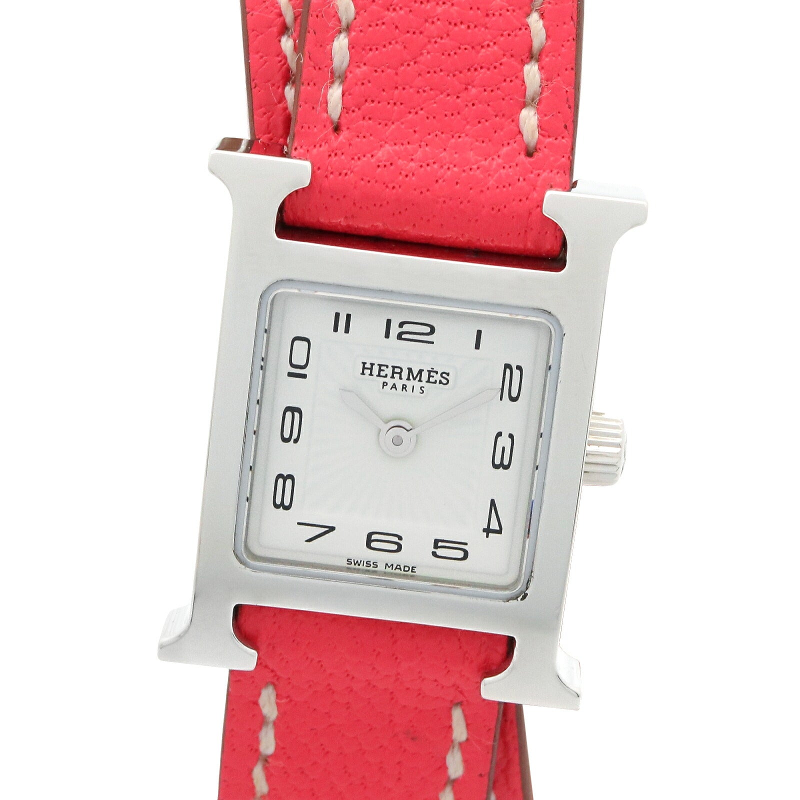 Hermes H Watch Mini Double Tour Stainless Steel Watch