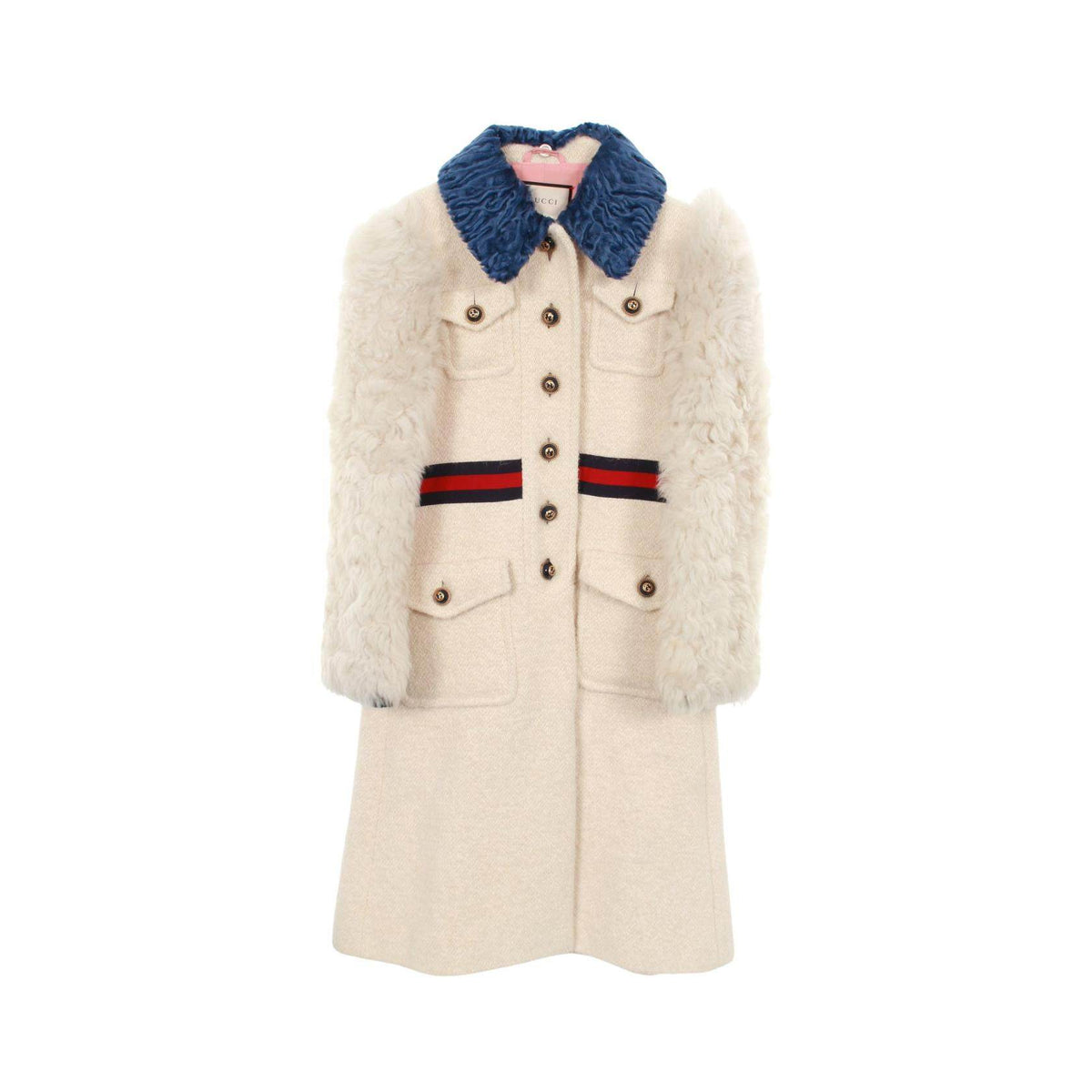 Gucci GG Button Cotton Mohair Alpaca Coat