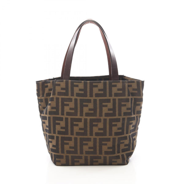 Fendi Zucca Canvas Leather Handbag