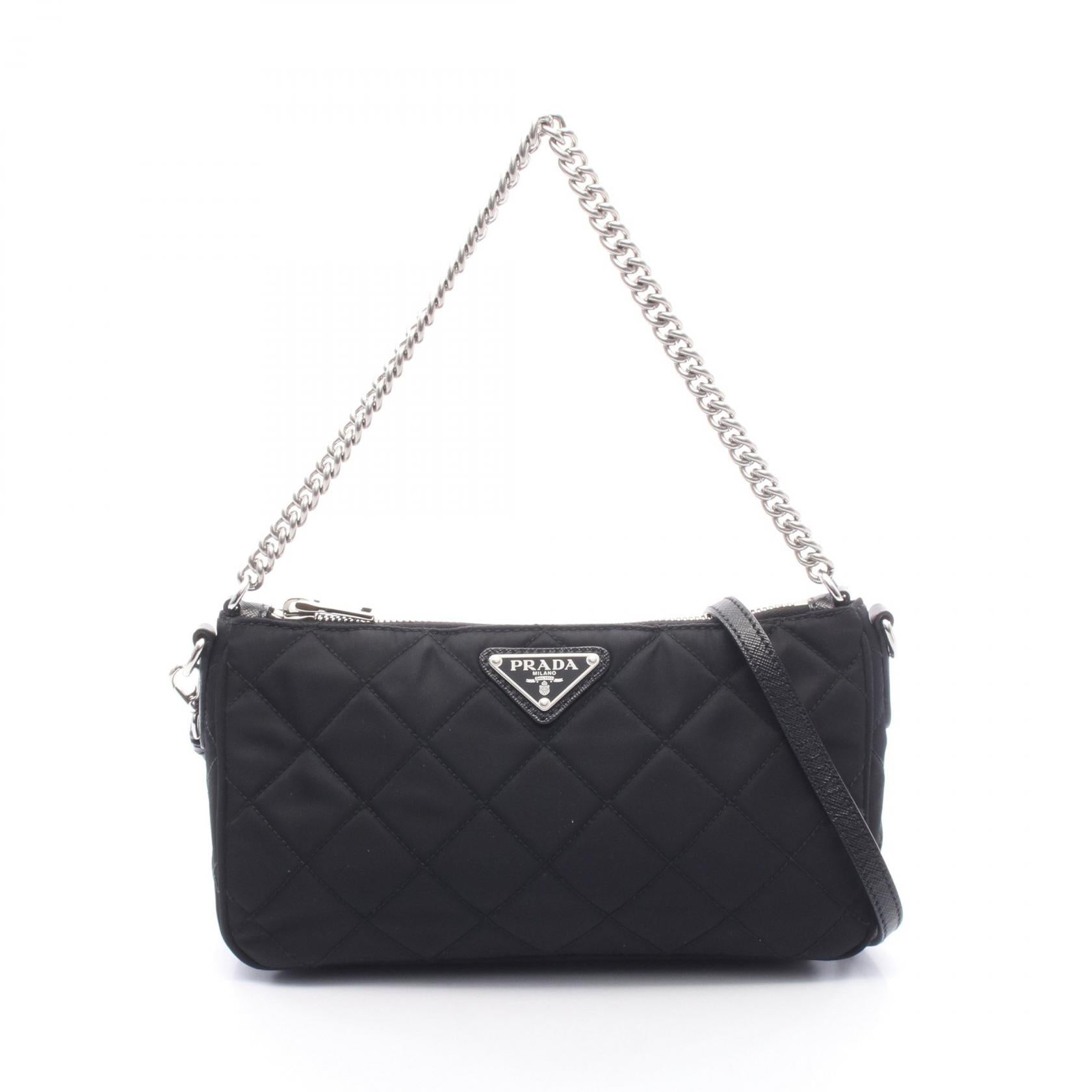 Prada Quilting Nylon Leather 2way Shoulder Bag