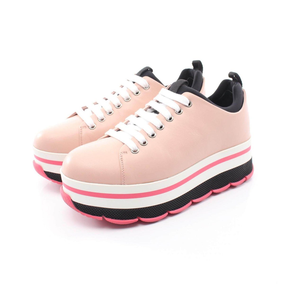 PRADA Leather Platform Sneakers