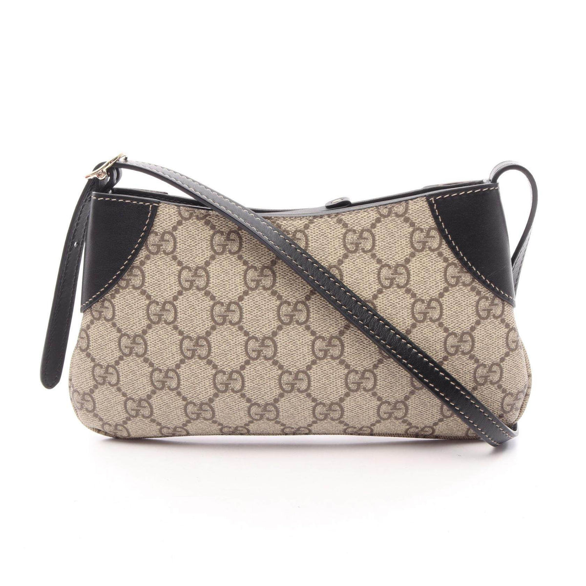 Gucci GG Emblem PVC Coated Canvas Leather Shoulder Bag