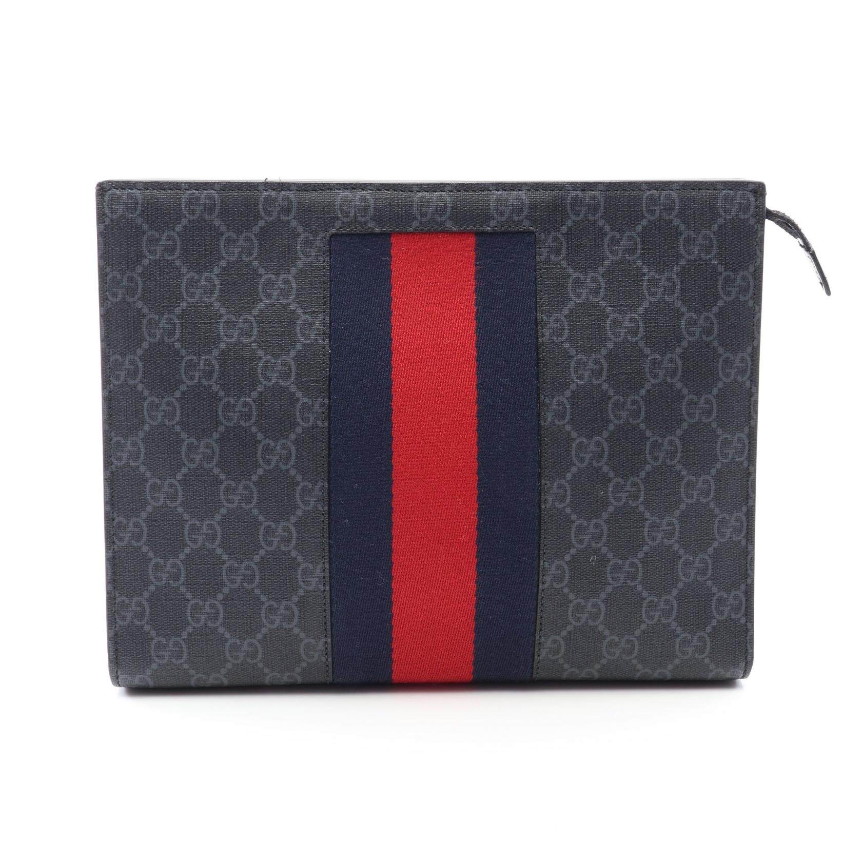 Gucci GG Supreme PVC Coated Canvas Clutch Bag