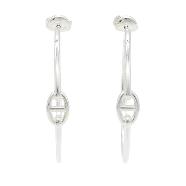 Hermes Chaine dAncre Enchaine GM Silver Earrings