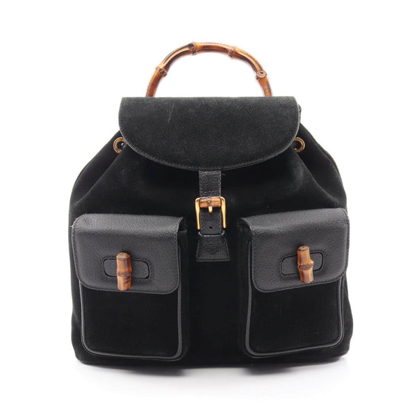 Gucci Bamboo Suede Leather Backpack