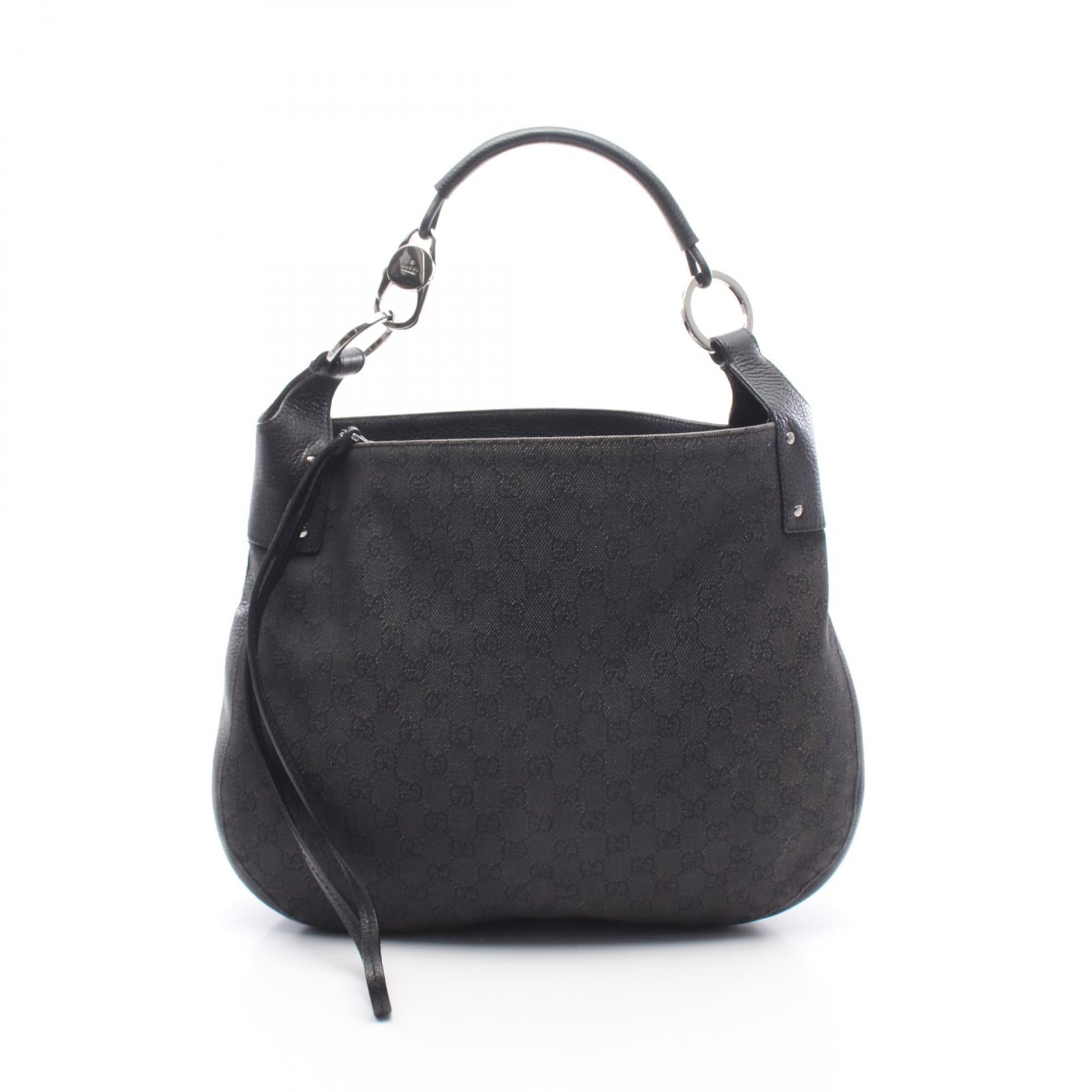 Gucci GG Denim Leather Shoulder Bag