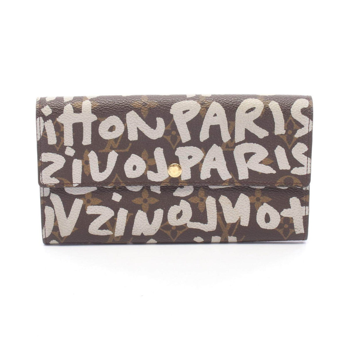Louis Vuitton Pochette Porte Monnaie Credit Monogram Graffiti Argent Long Wallet