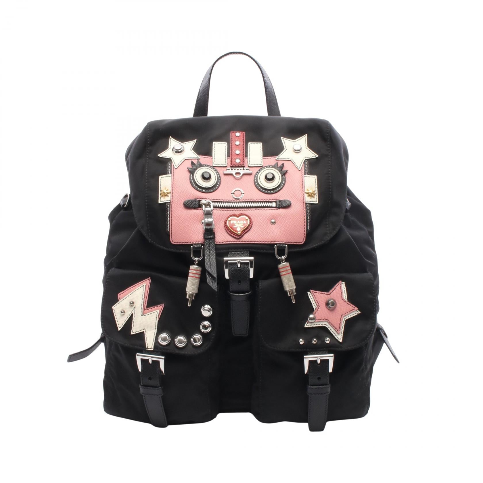 PRADA TESSUTO ROBOT Nylon Leather Backpack