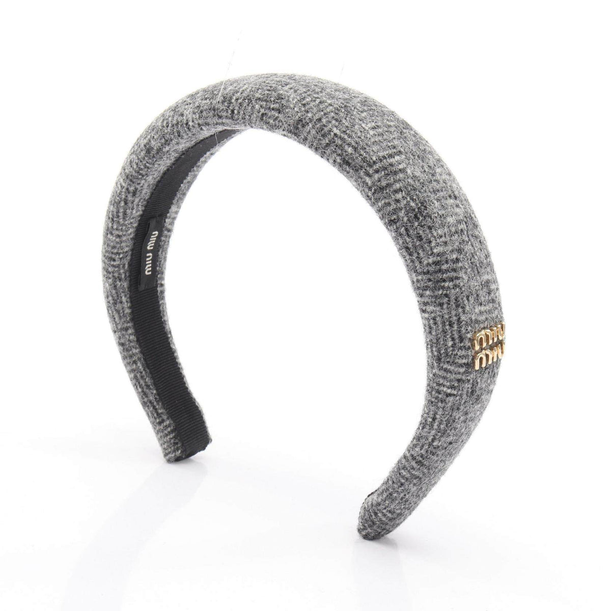 Miu Miu Tweed Logo Hair Accessory
