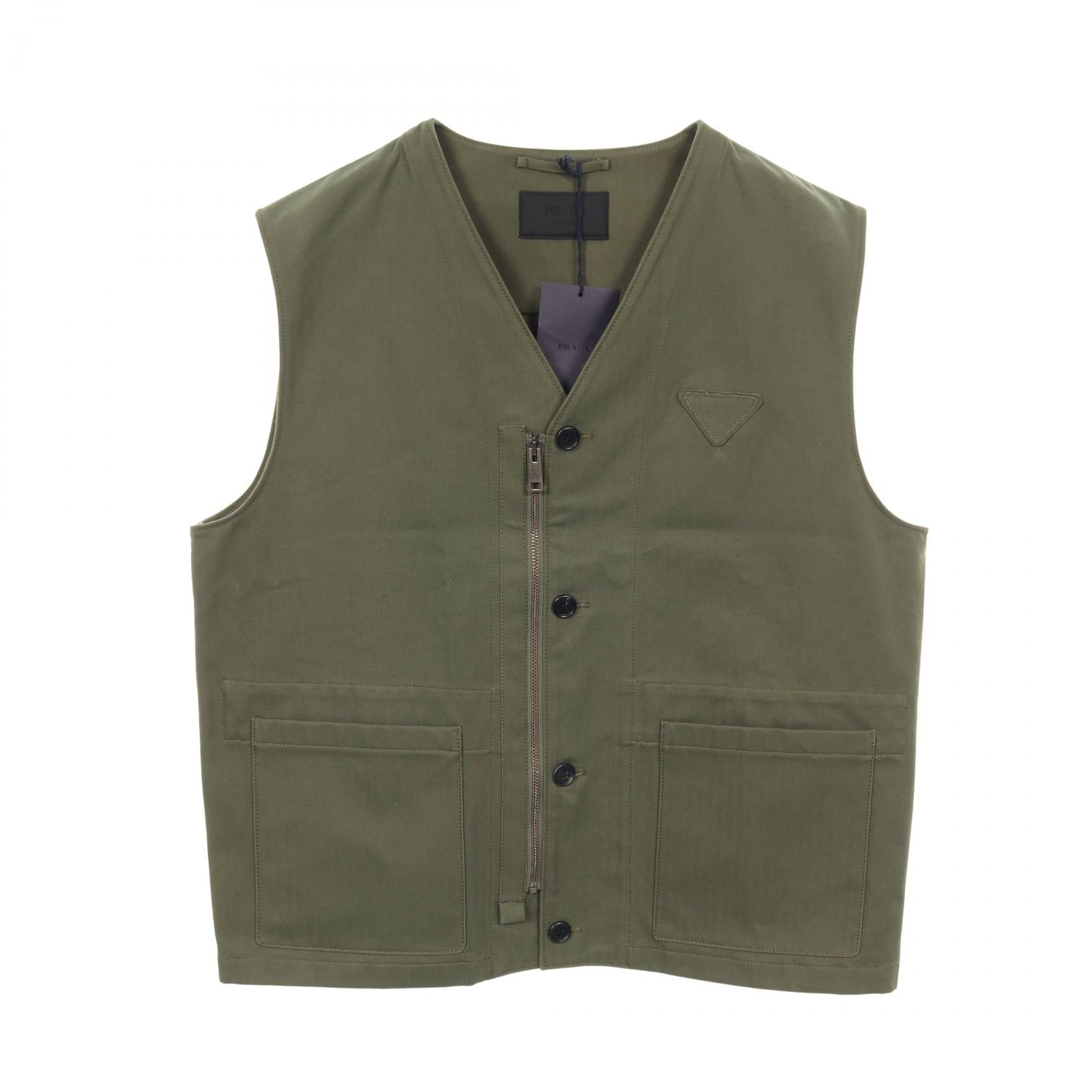 Prada Triangle Logo Cotton Vest