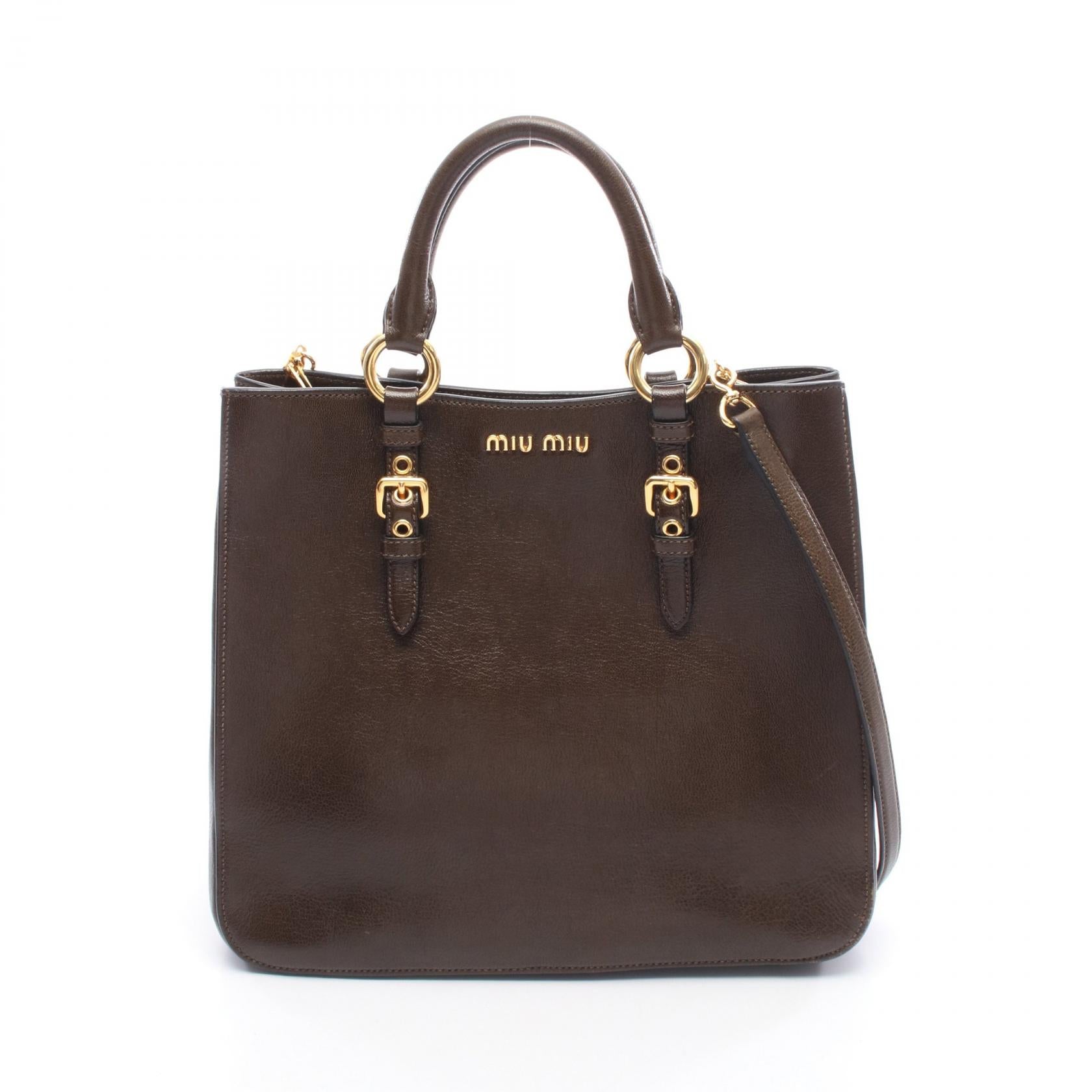 Miu Miu MADRAS leather 2way tote bag