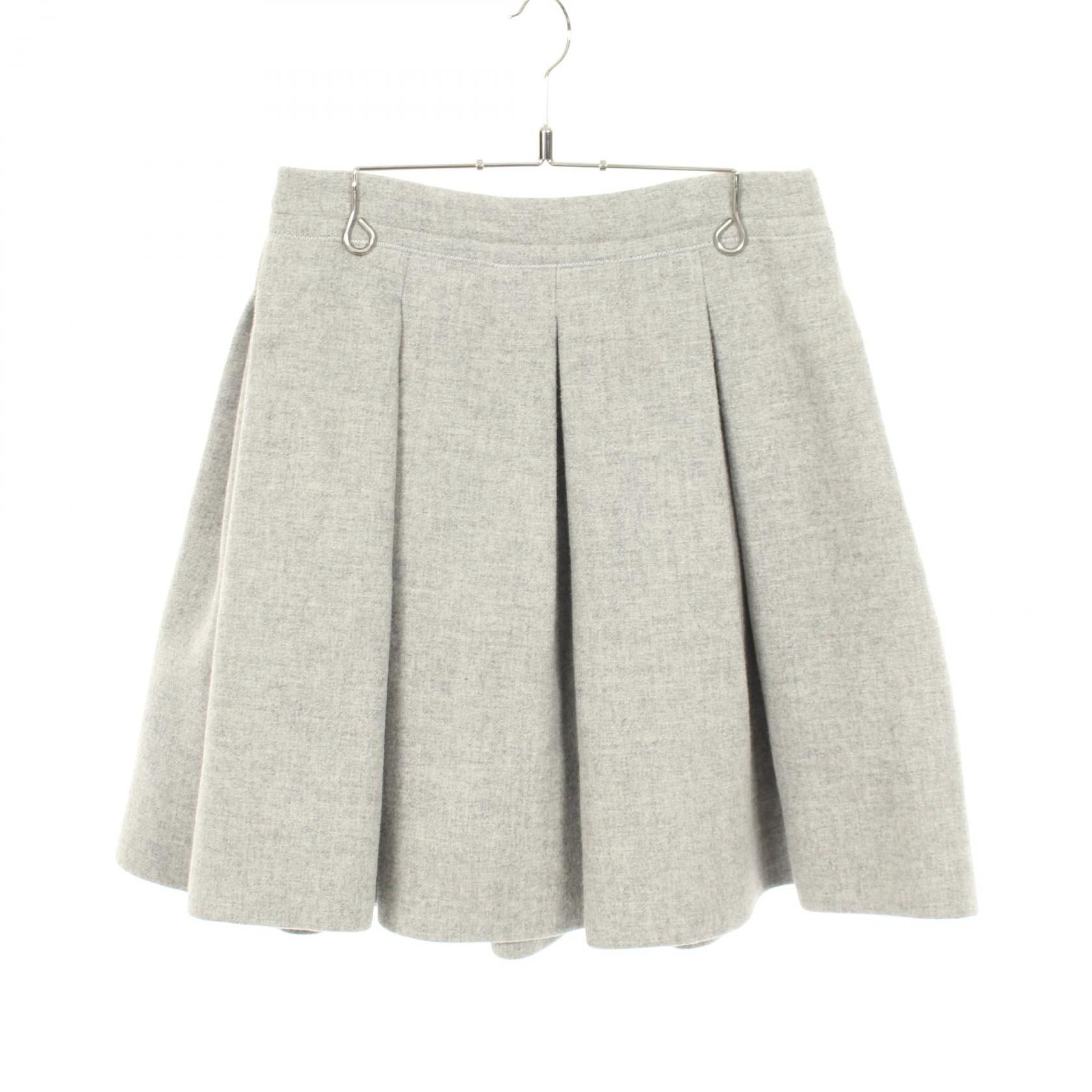 Miu Miu Pleated Wool Mini Skirt