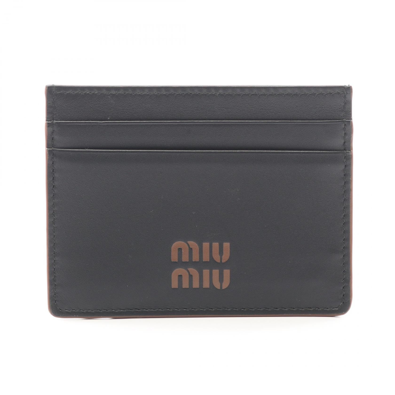 Miu Miu FINE CALF LOGO leather card case