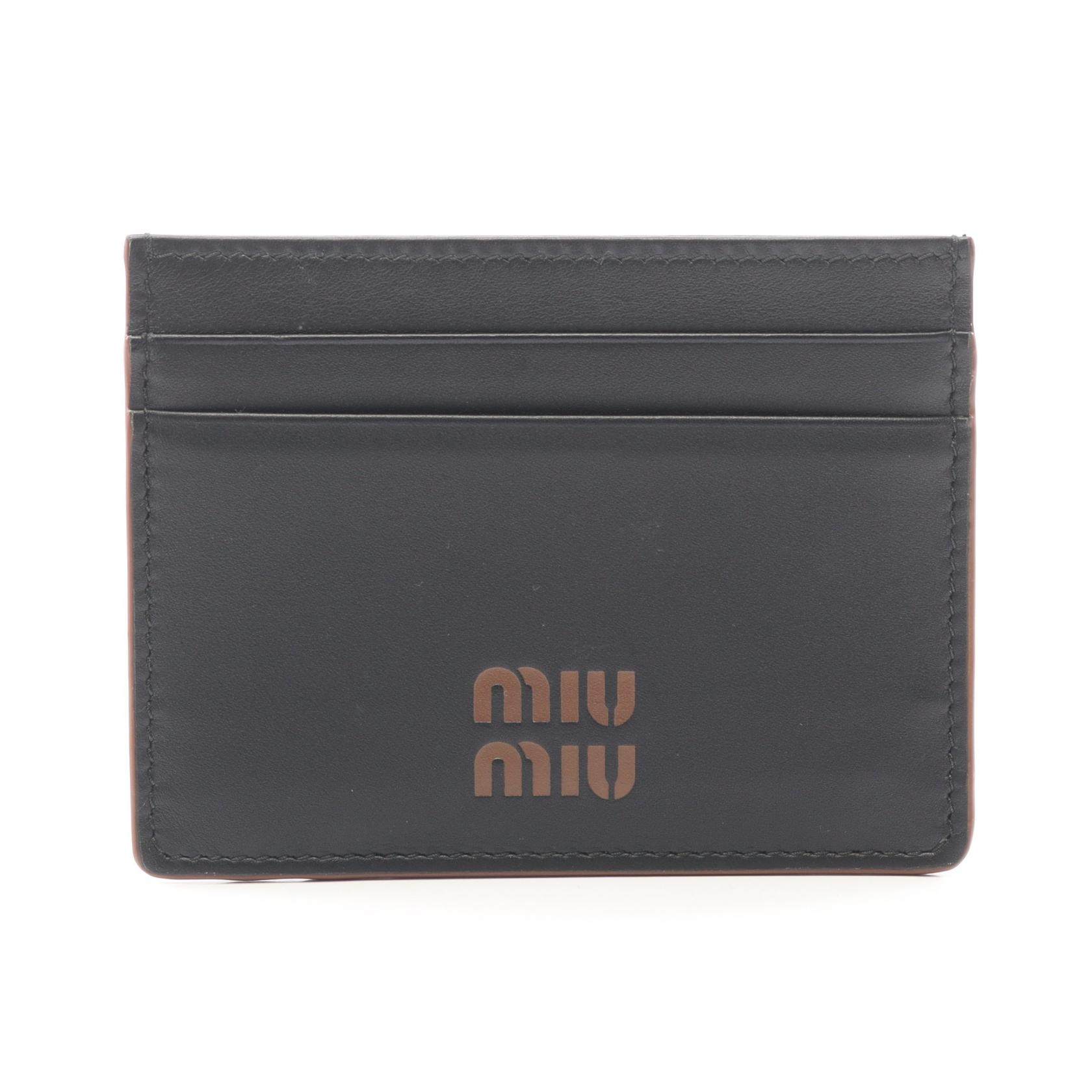 Miu Miu FINE CALF LOGO leather card case