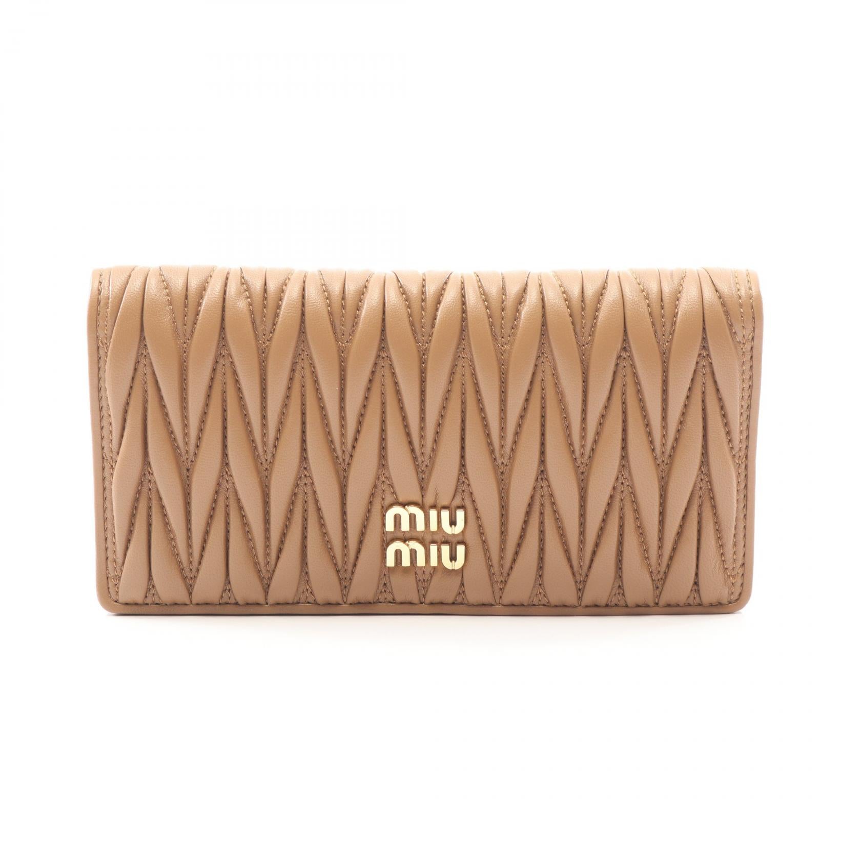Miu Miu Matelassé Leather Long Bifold Wallet