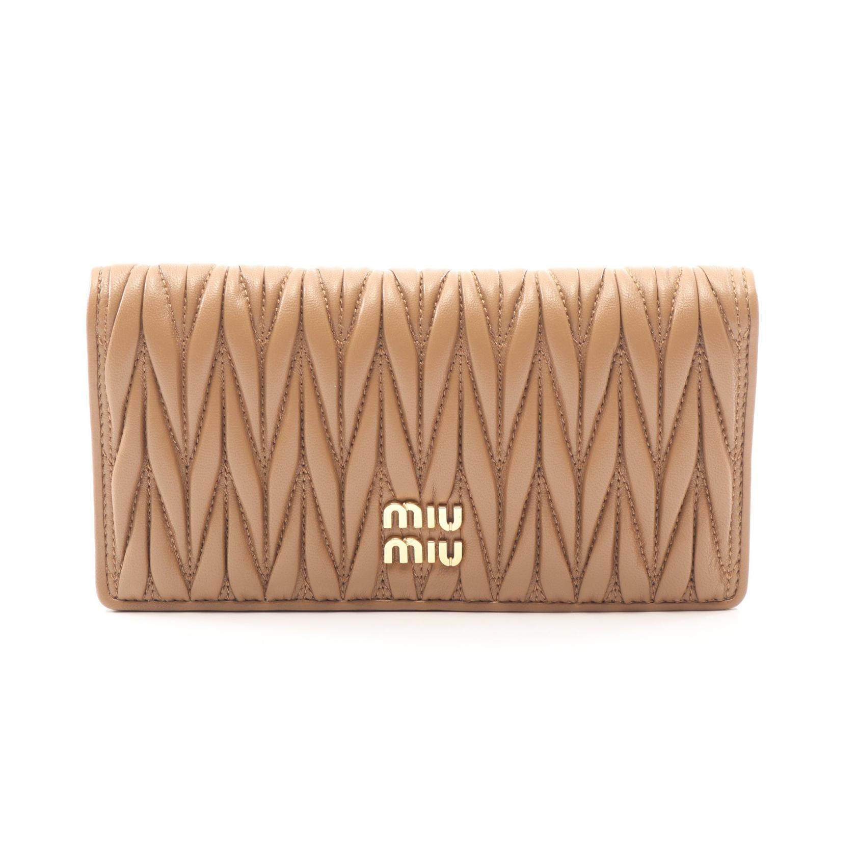 Miu Miu Matelassé Leather Long Bifold Wallet