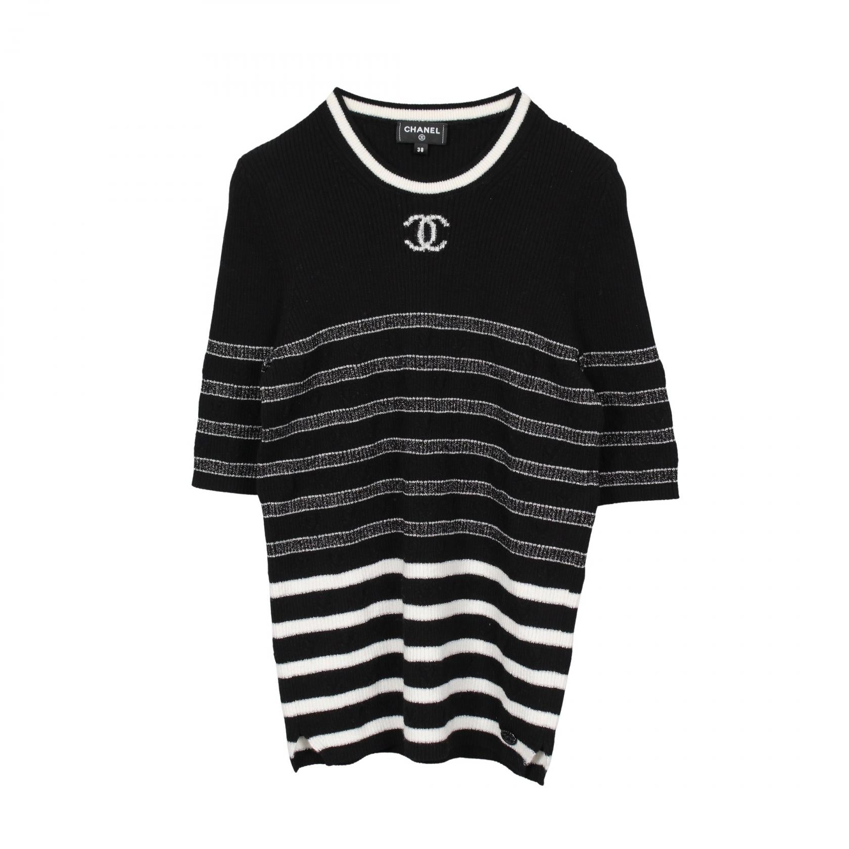 CHANEL Short Sleeve Knit Top