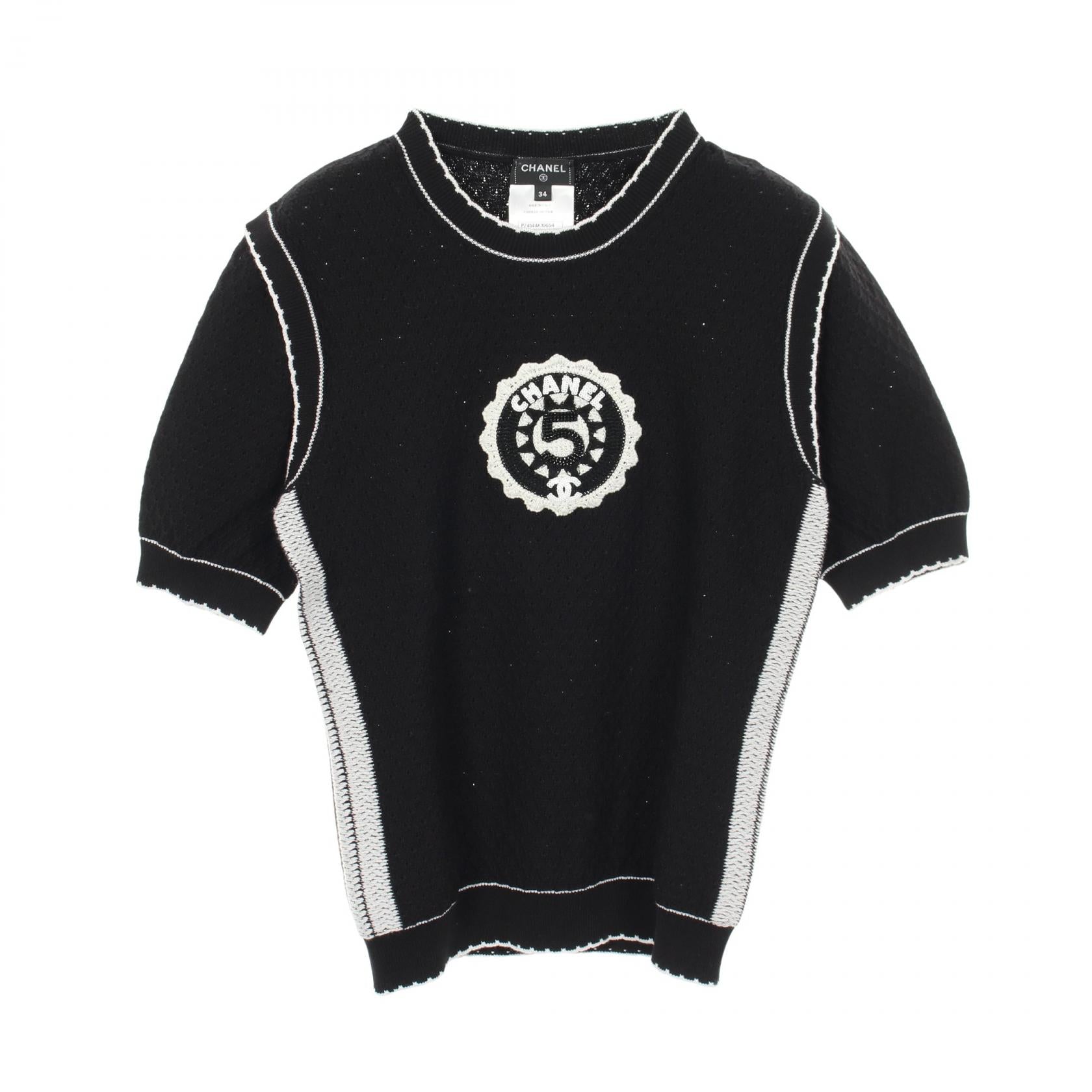 Chanel Logo Sequin Cotton Top