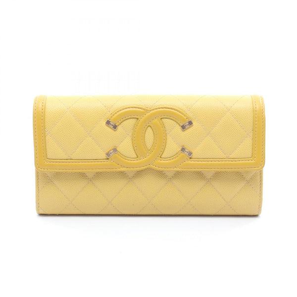 Chanel CC Filigree Leather Long Wallet