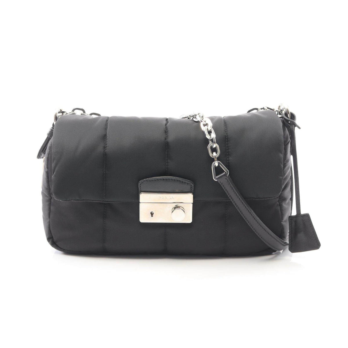 Prada TESSUTO BOMBER Nylon Leather Shoulder Bag