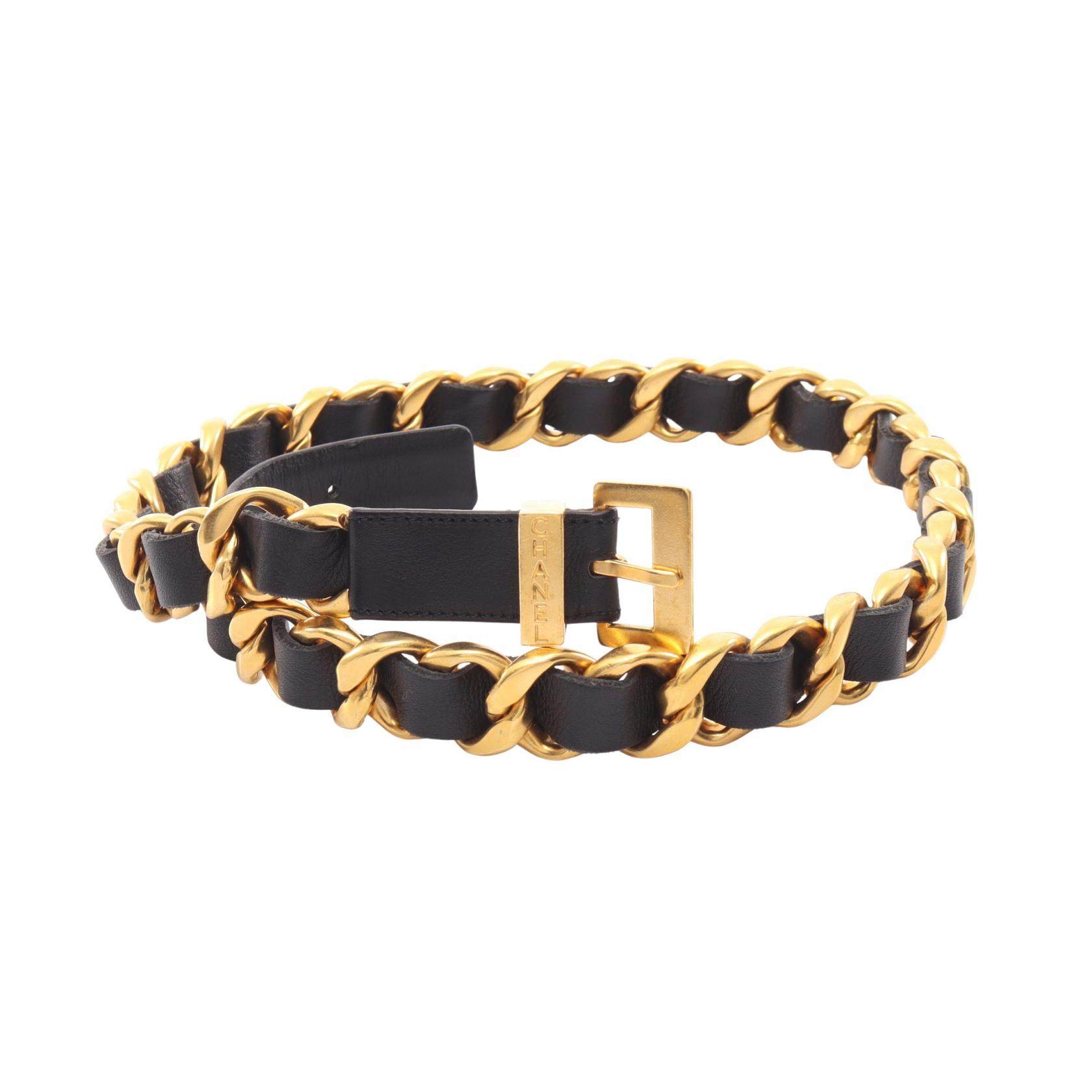Chanel Logo Leather Belt