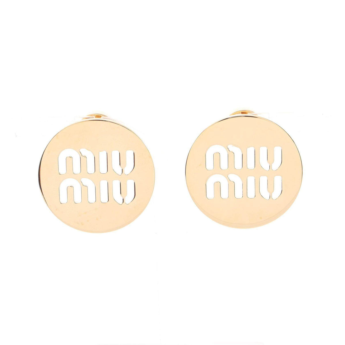 Miu Miu Logo Circle Earrings