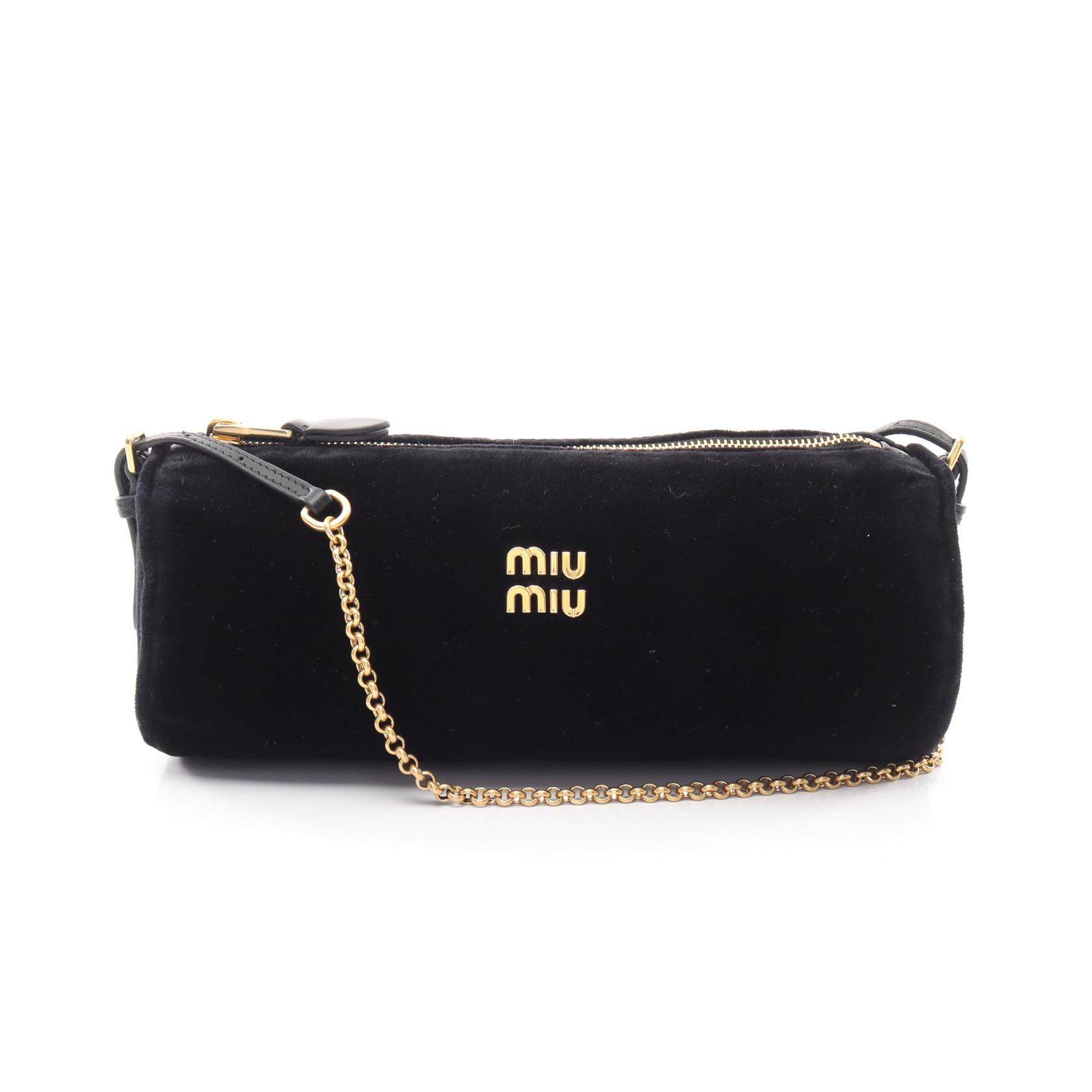 Miu Miu Fabric Leather Shoulder Bag