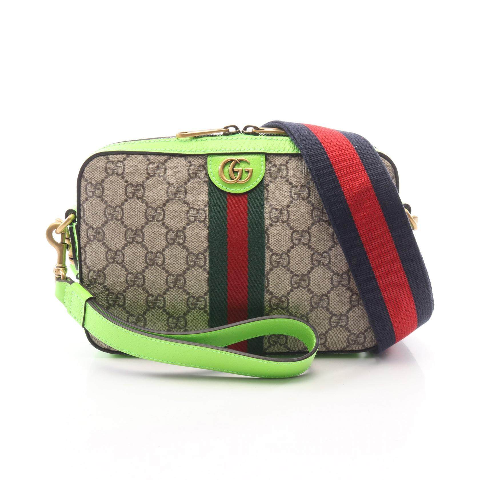Gucci GG Supreme PVC Coated Canvas Leather Shoulder Bag