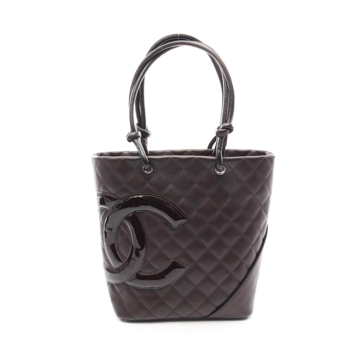 Chanel Cambon Line Leather Patent Leather Tote Bag
