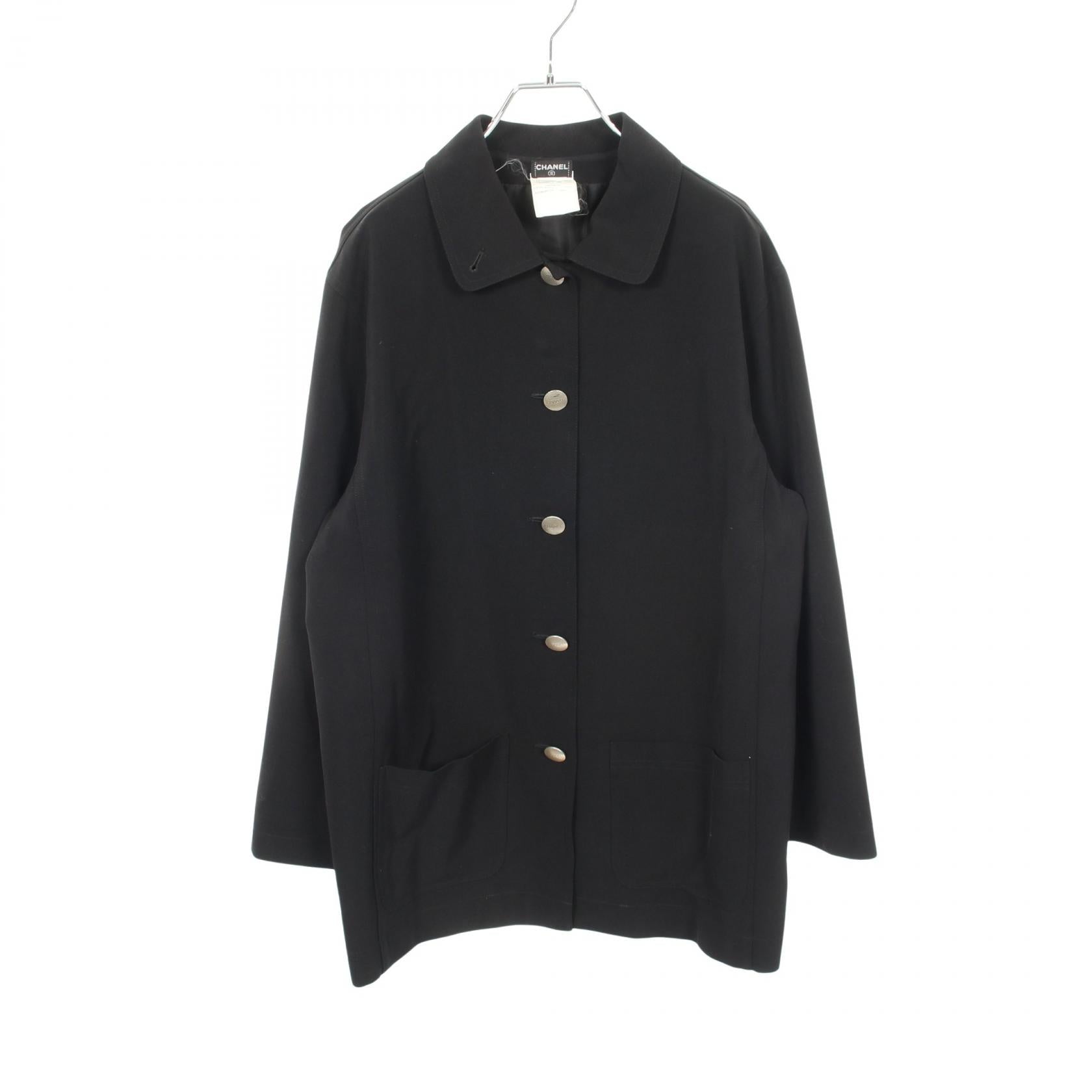Chanel Logo Button Wool Coat