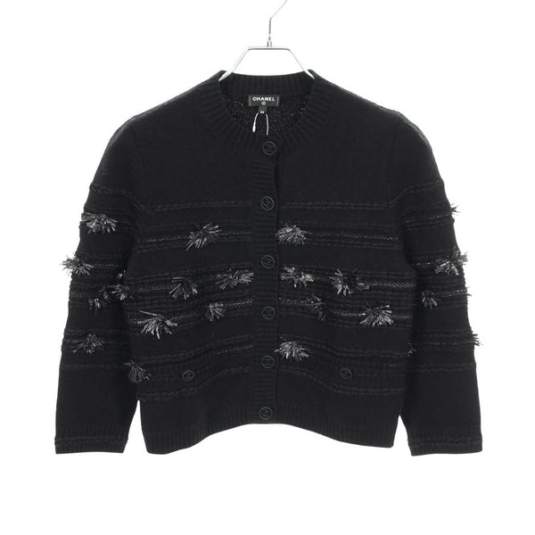 Chanel Coco Mark Fringe Cotton Cardigan