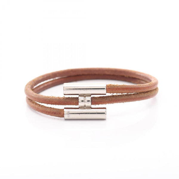 Hermes Tourni Tresse Leather Stainless Steel Bracelet