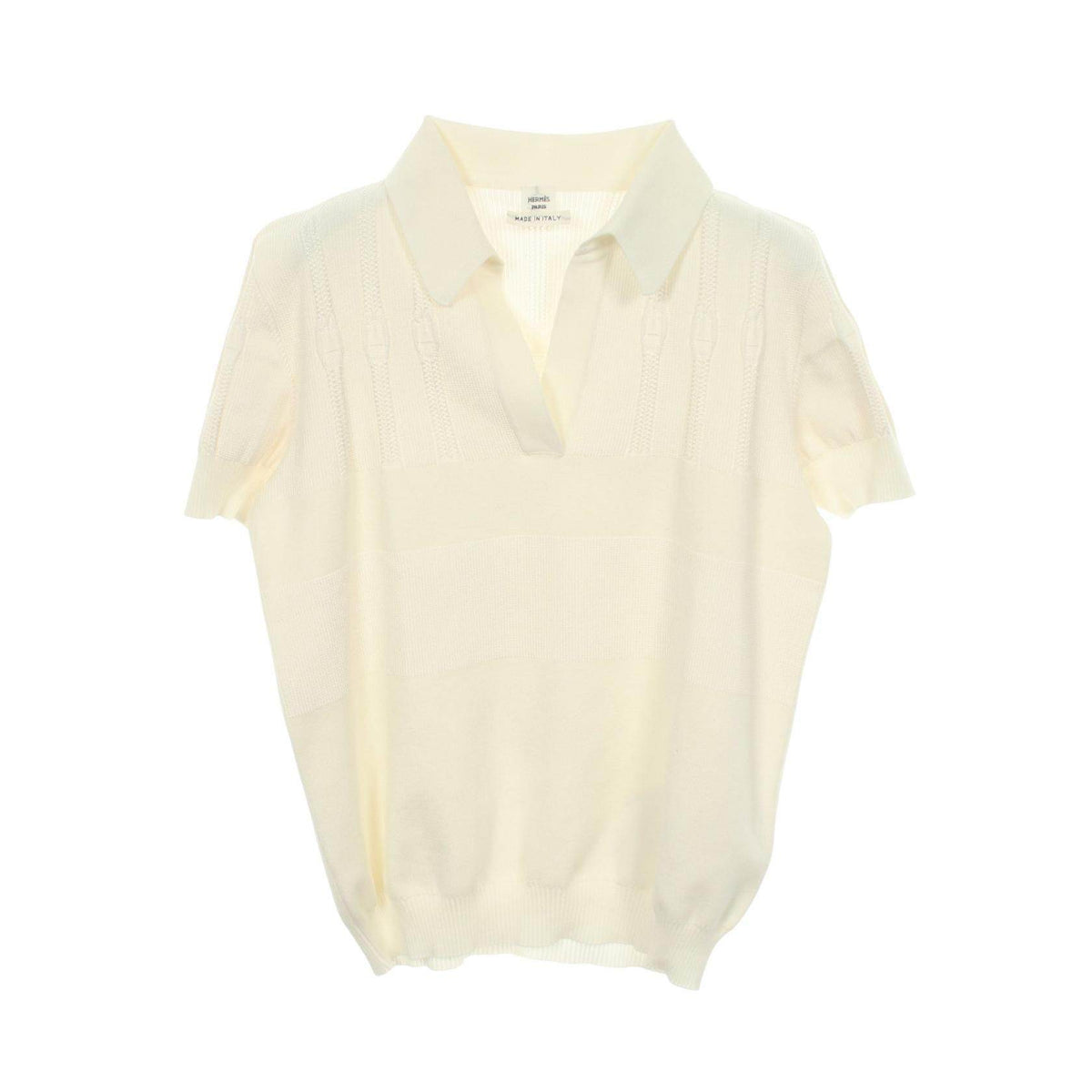 Hermes Short Sleeve Silk Viscose Cotton Knit Polo Shirt