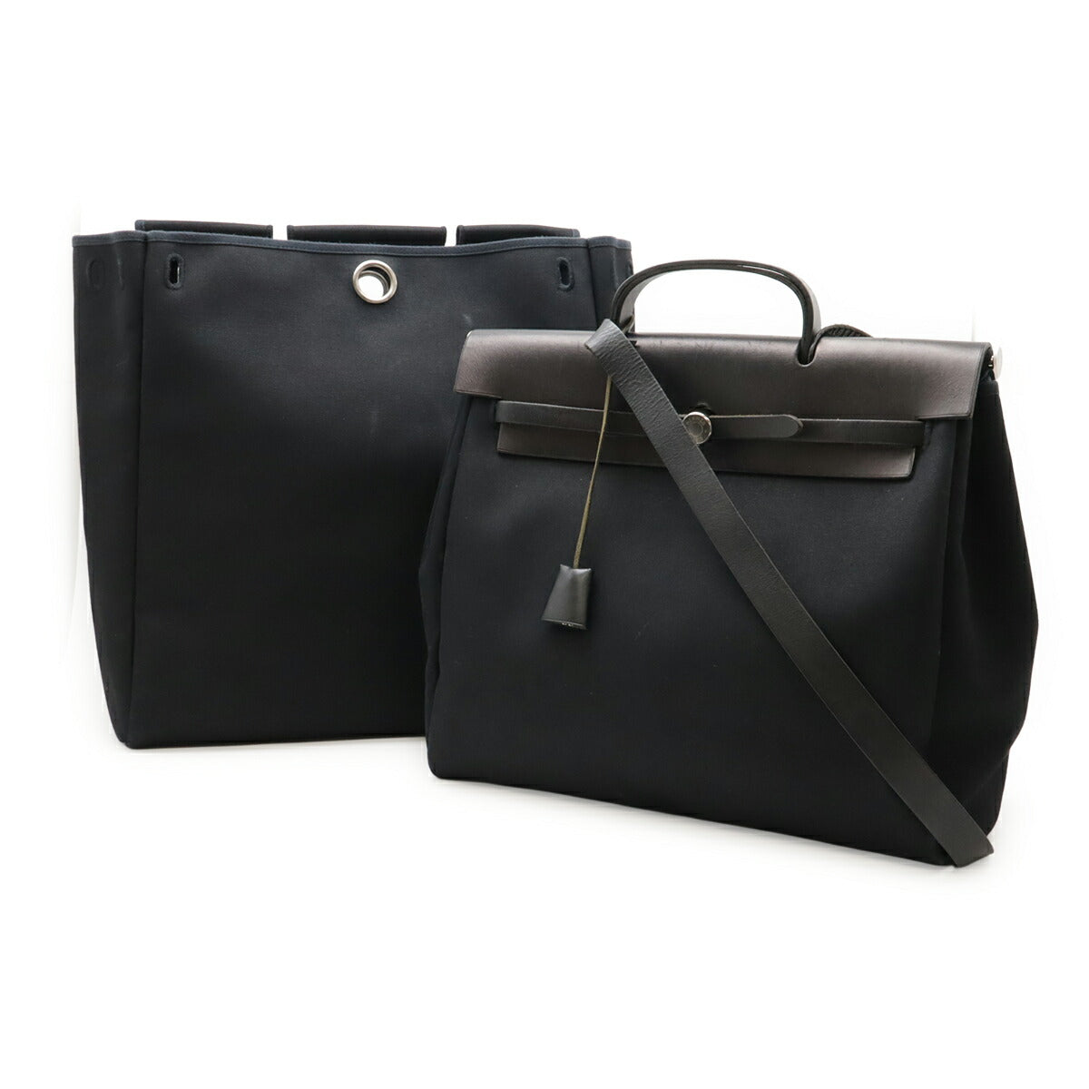 Hermes Herbag MM Toile Officier Leather 2way Bag