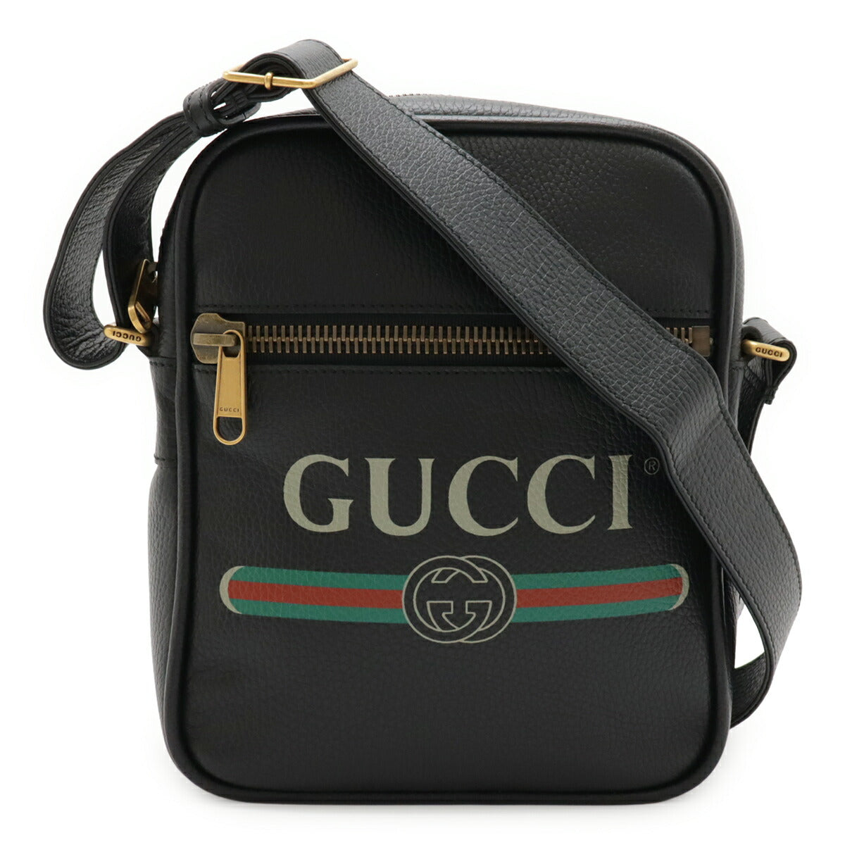 Gucci Gucci Print Leather Shoulder Bag