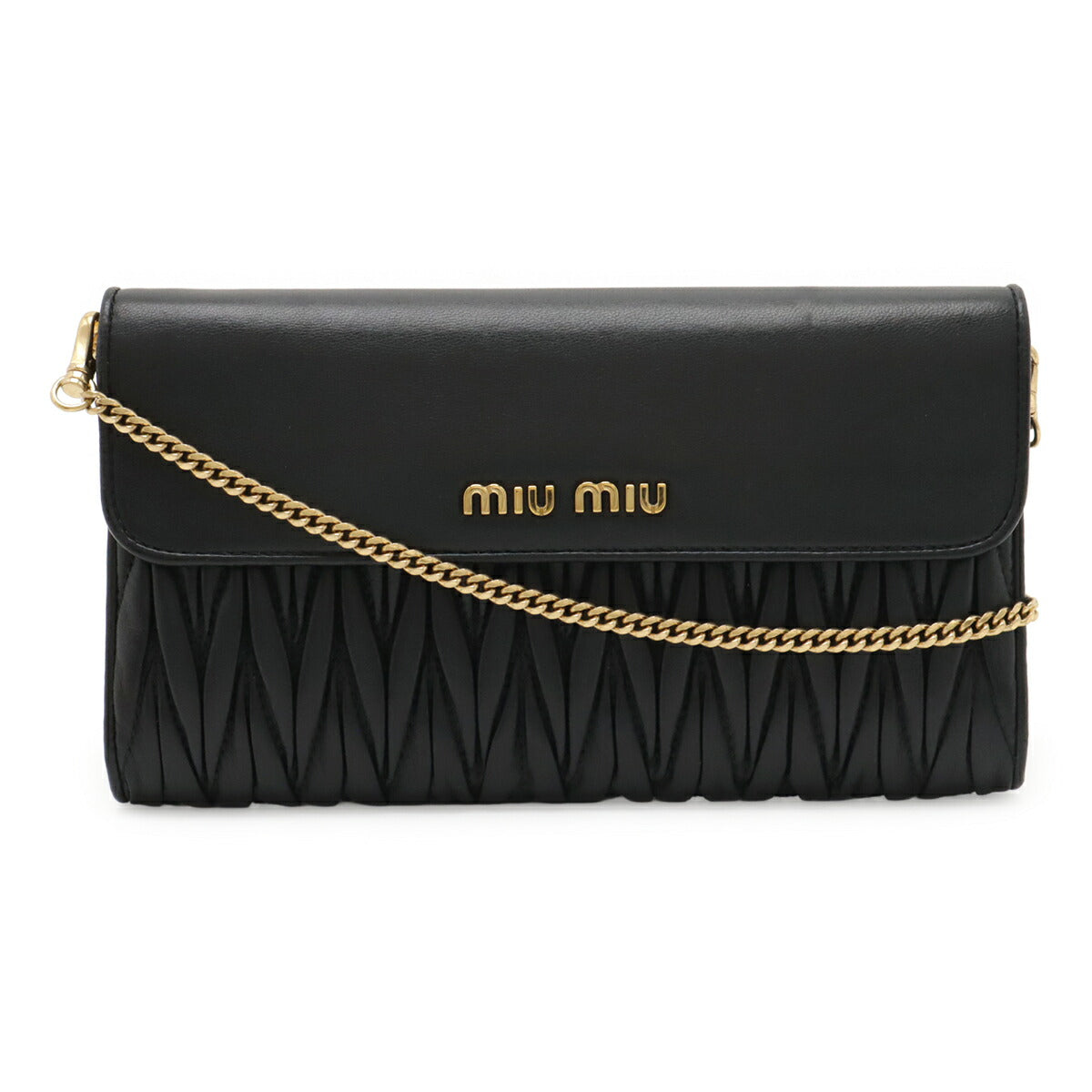 Miu Miu Matelasse Leather 2way Chain Wallet