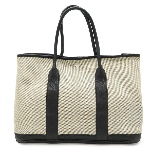 Hermes Garden Party PM Canvas Leather Tote Bag