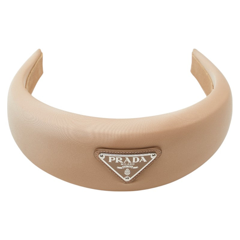 Prada Triangle Logo Plate Nylon Headband