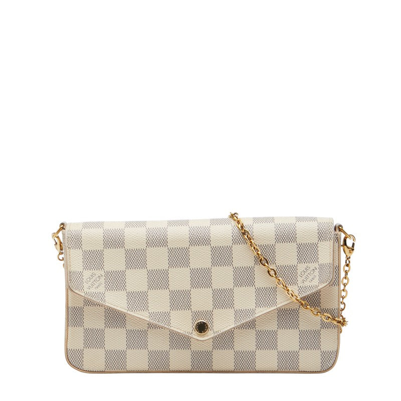 Louis Vuitton Pochette Felicie Damier Azur Chain Shoulder Bag