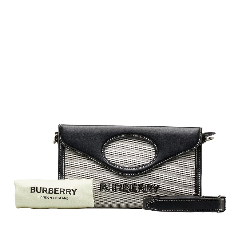 Burberry Horseferry Logo Cotton Canvas Leather 2way Bag